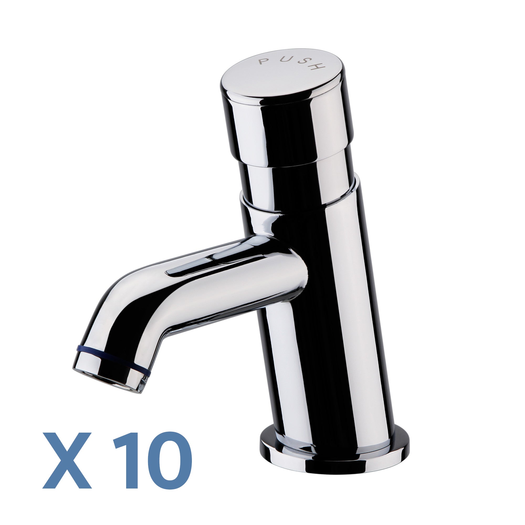 Vision non concussive time adjustable basin single tap modern - chrome (hot & cold indicators) - 10 pack